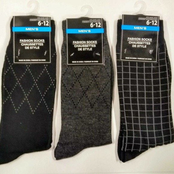 MENS FASHION DRESS SOCK 3 PAIR SIZE 6-12 - Picture 2 of 3